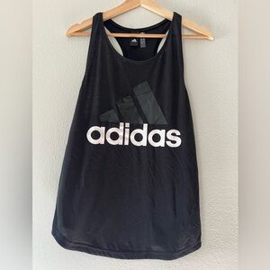 Adidas Loose Razorback workout shirt. Black w/white lettering